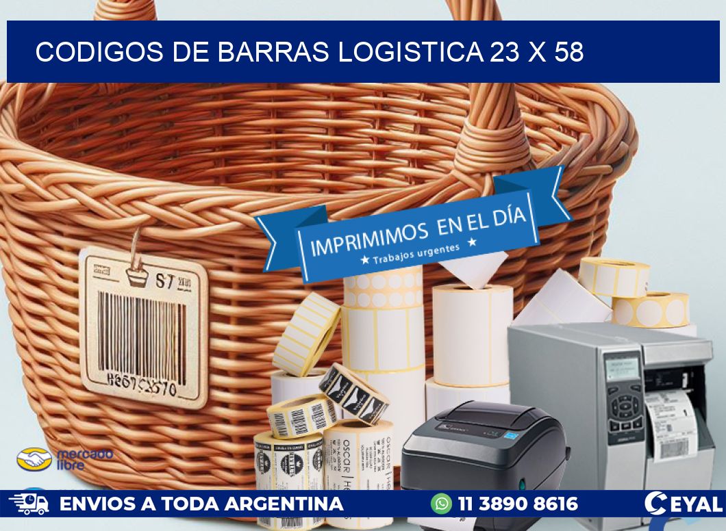 CODIGOS DE BARRAS LOGISTICA 23 x 58