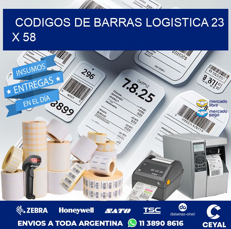 CODIGOS DE BARRAS LOGISTICA 23 x 58