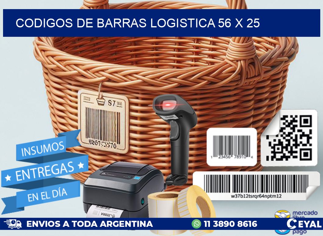 CODIGOS DE BARRAS LOGISTICA 56 x 25