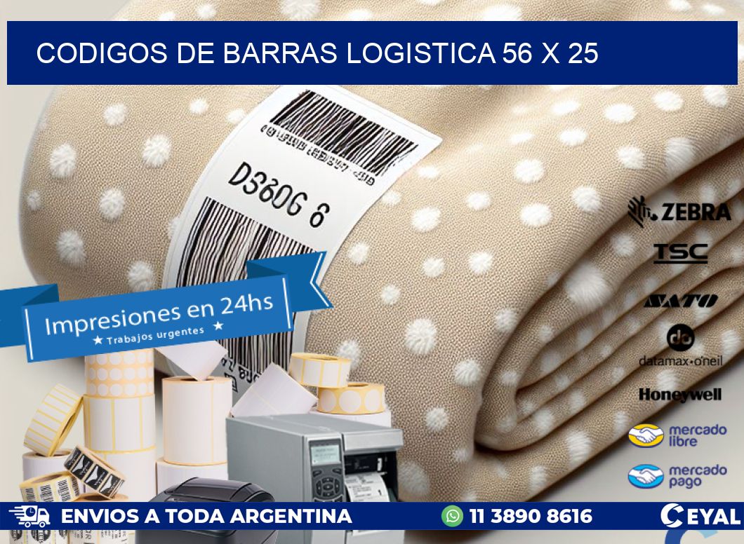CODIGOS DE BARRAS LOGISTICA 56 x 25