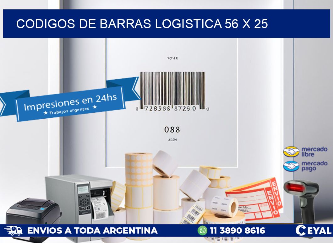 CODIGOS DE BARRAS LOGISTICA 56 x 25