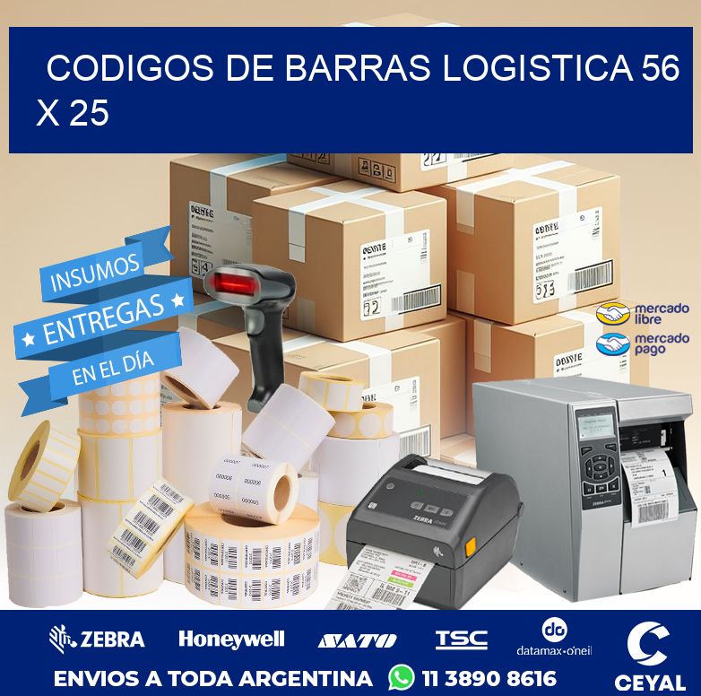 CODIGOS DE BARRAS LOGISTICA 56 x 25