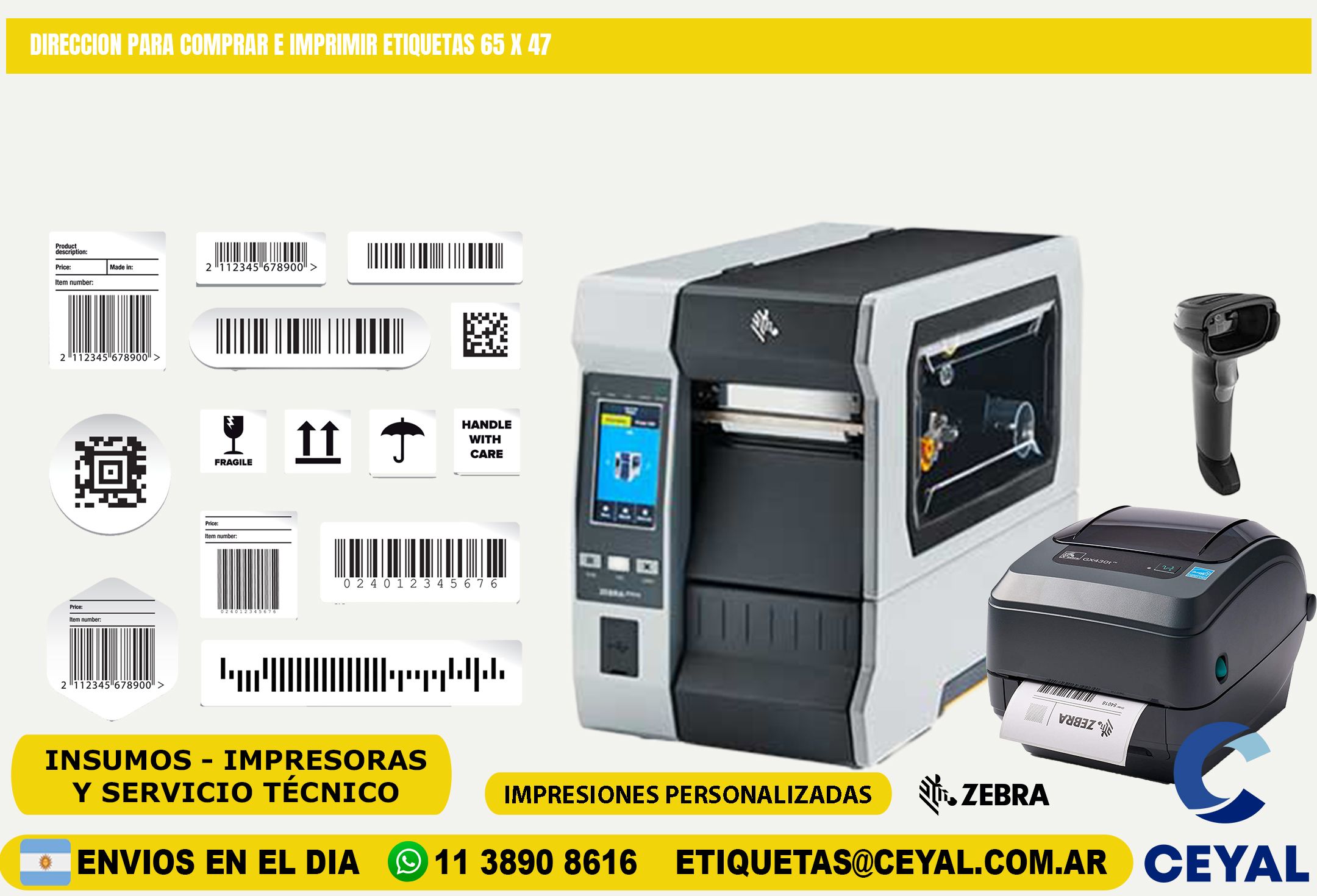 DIRECCION PARA COMPRAR E IMPRIMIR ETIQUETAS 65 x 47