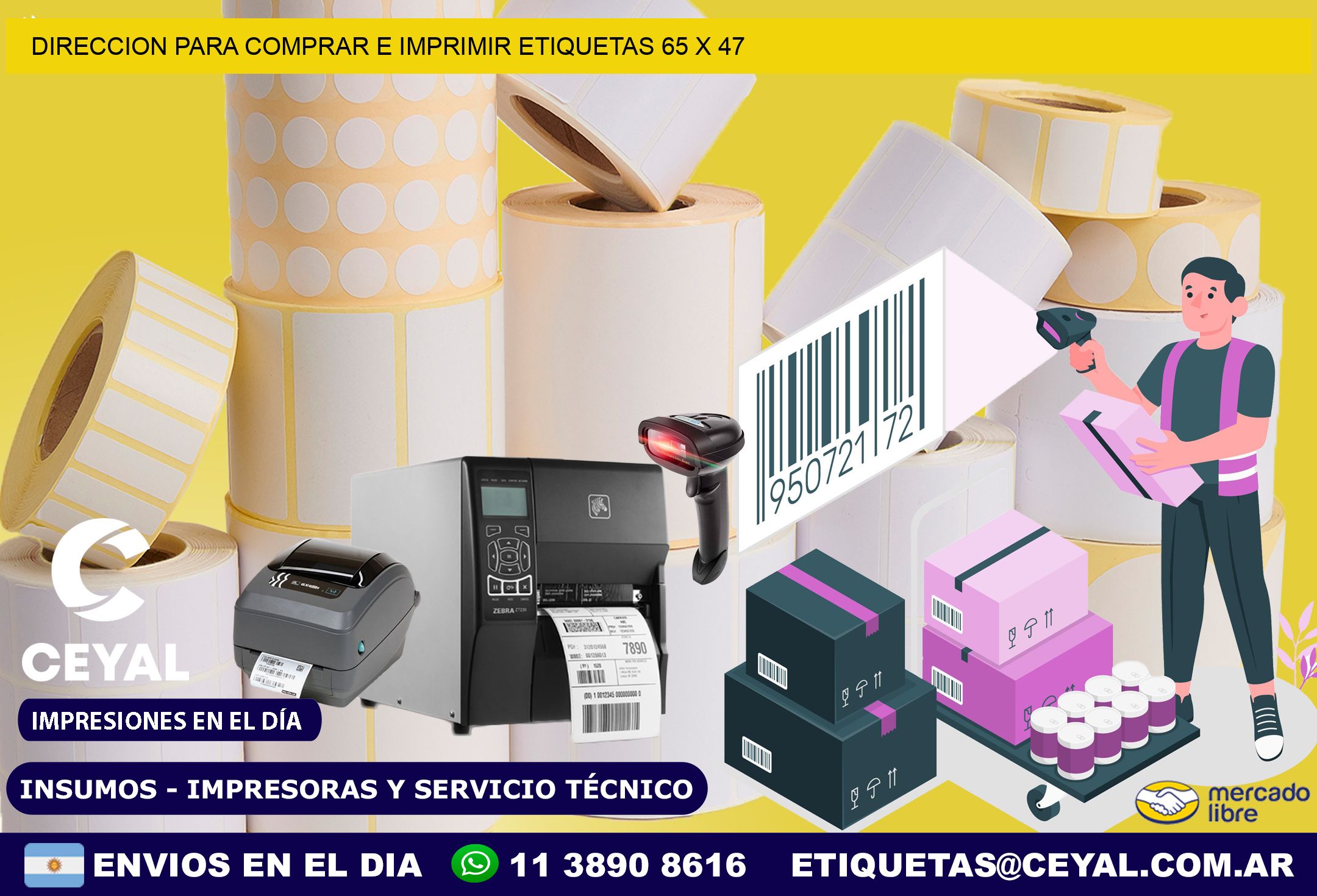 DIRECCION PARA COMPRAR E IMPRIMIR ETIQUETAS 65 x 47