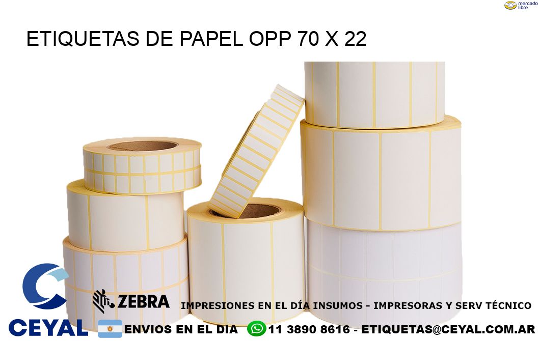ETIQUETAS DE PAPEL OPP 70 x 22