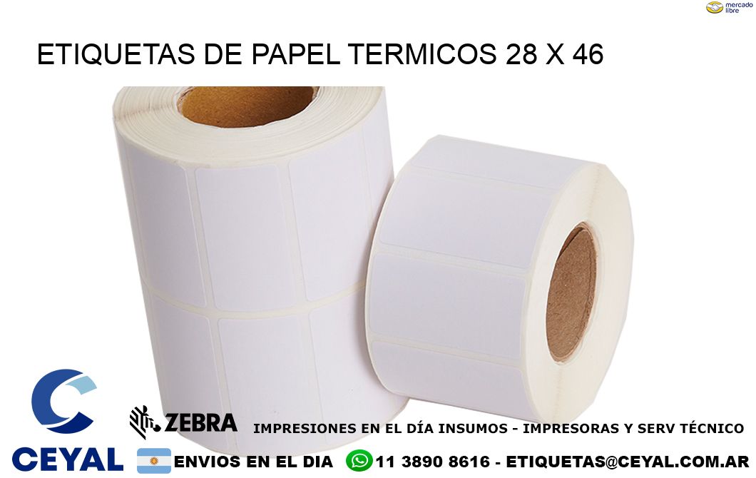 ETIQUETAS DE PAPEL TERMICOS 28 x 46