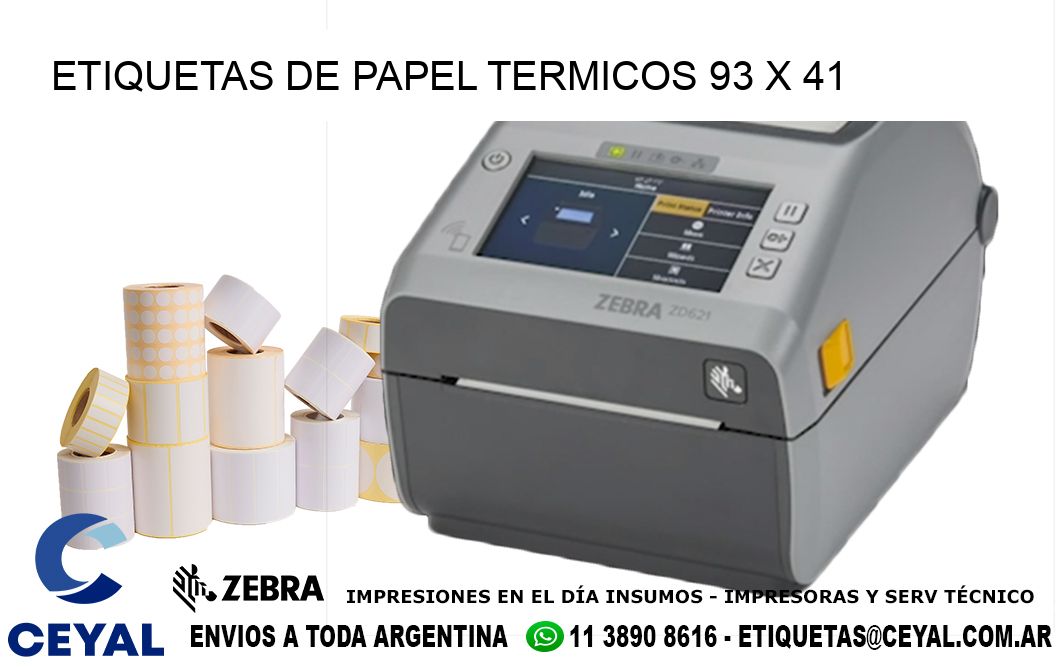 ETIQUETAS DE PAPEL TERMICOS 93 x 41