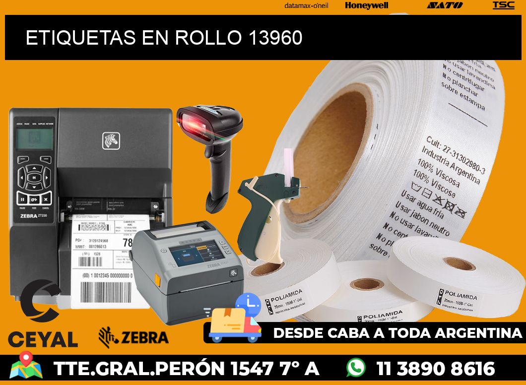 ETIQUETAS EN ROLLO 13960