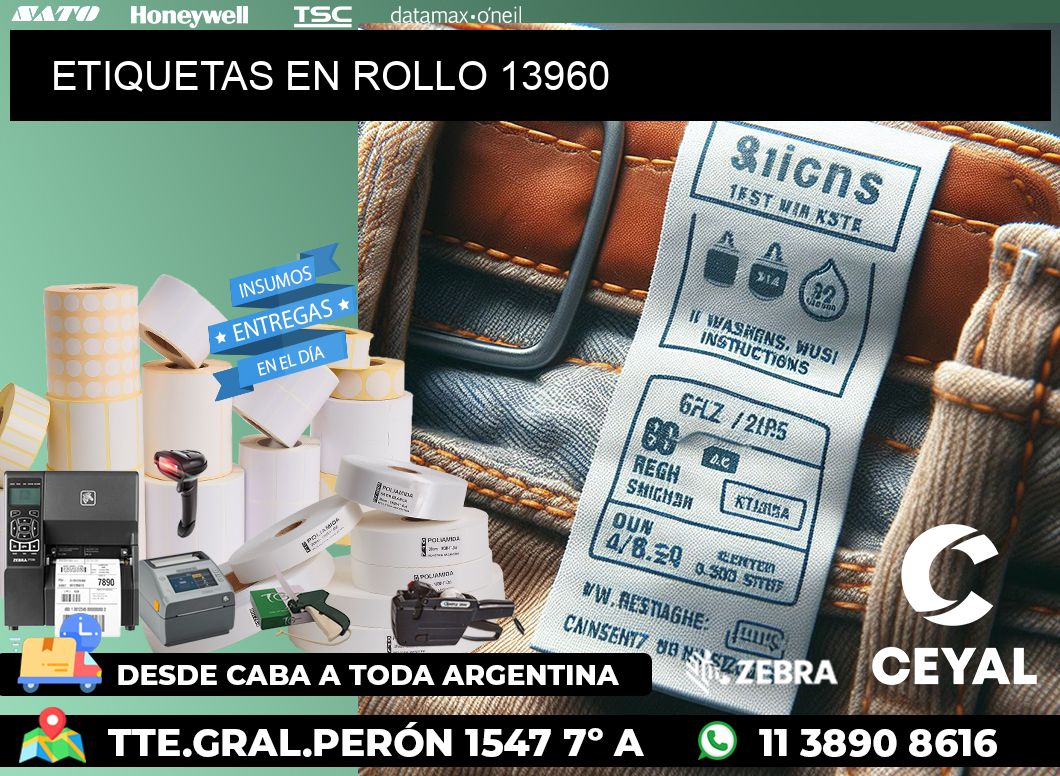 ETIQUETAS EN ROLLO 13960