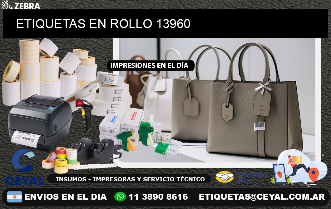 ETIQUETAS EN ROLLO 13960
