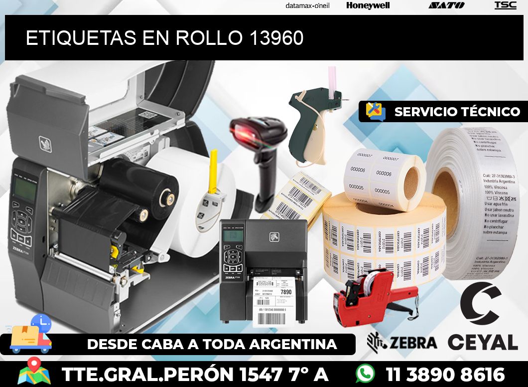 ETIQUETAS EN ROLLO 13960