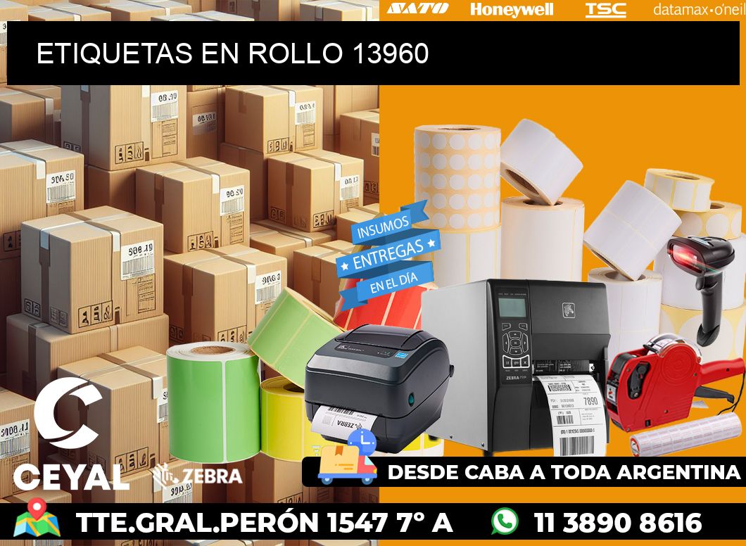 ETIQUETAS EN ROLLO 13960