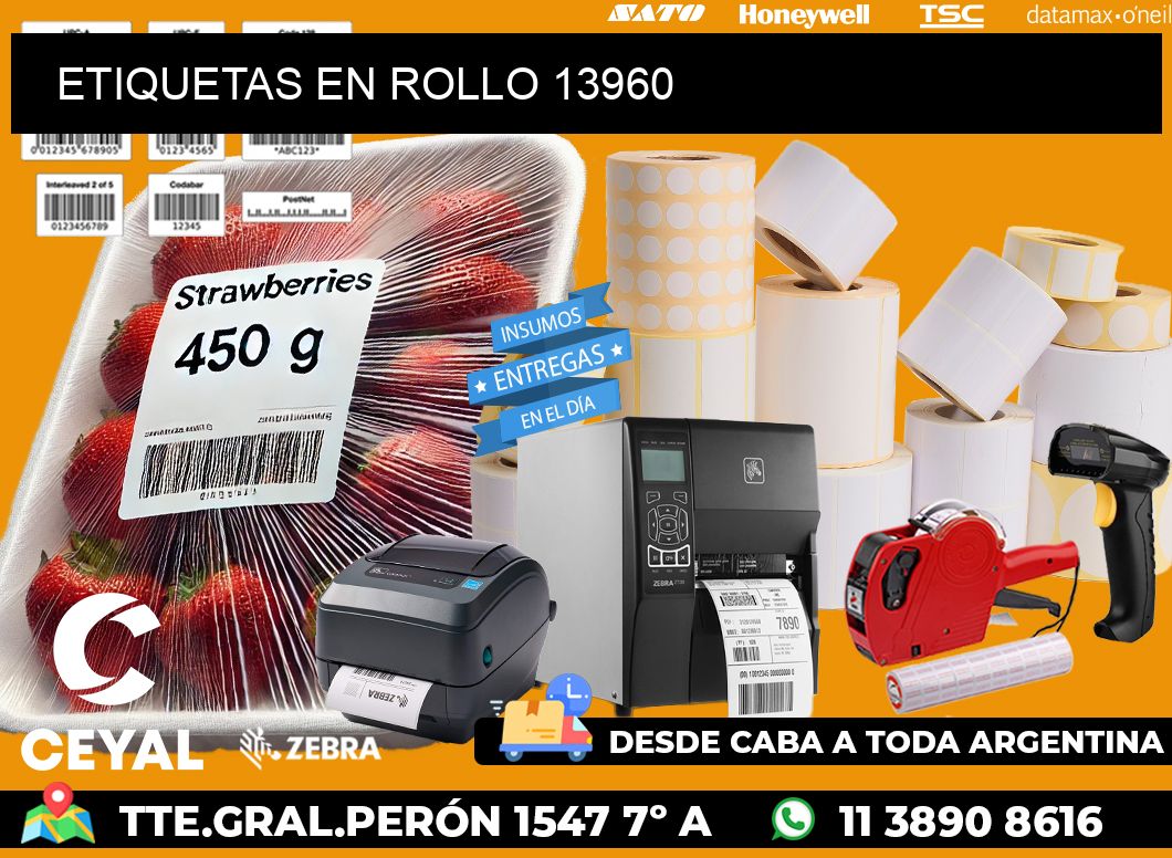 ETIQUETAS EN ROLLO 13960