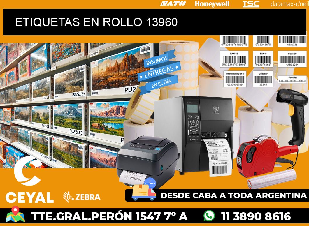ETIQUETAS EN ROLLO 13960