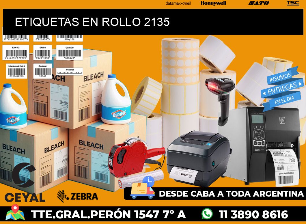 ETIQUETAS EN ROLLO 2135