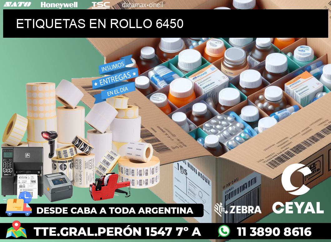 ETIQUETAS EN ROLLO 6450