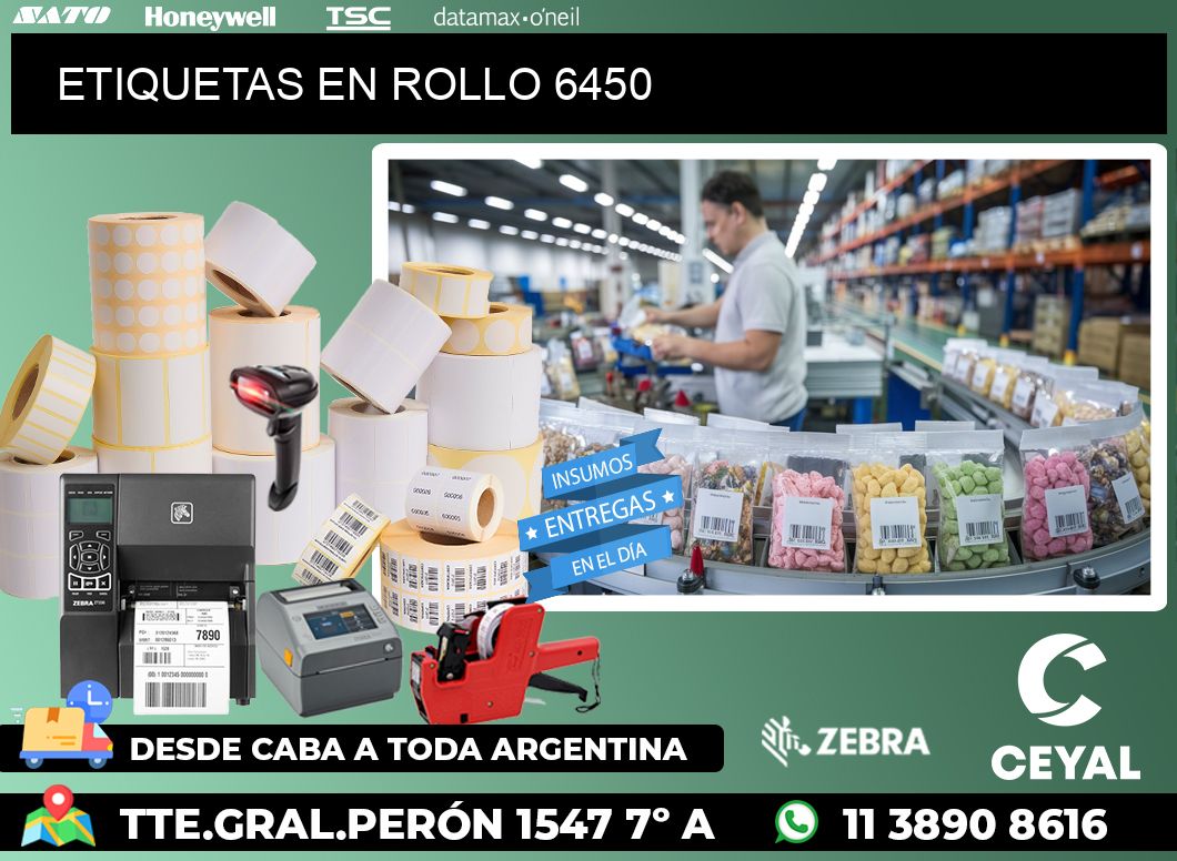 ETIQUETAS EN ROLLO 6450