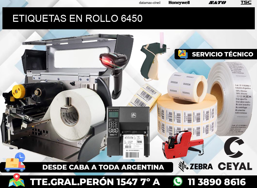 ETIQUETAS EN ROLLO 6450