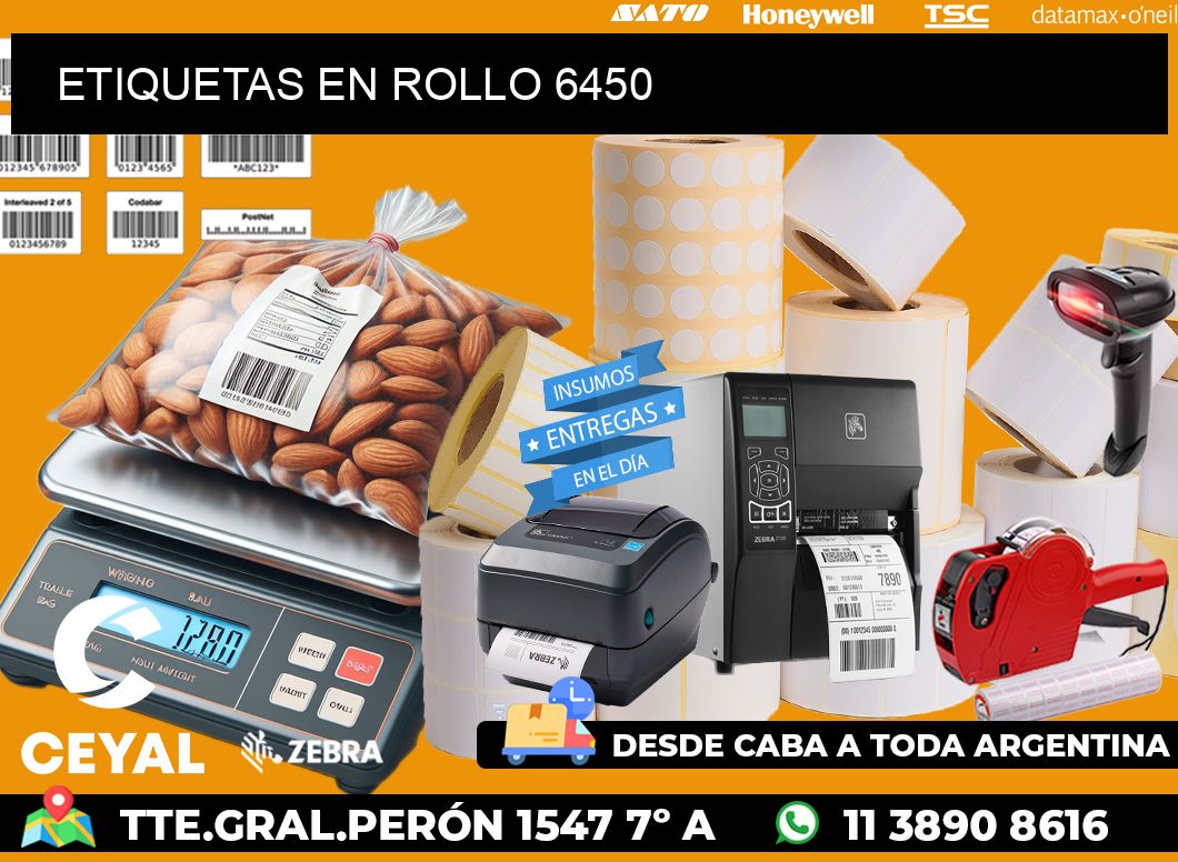 ETIQUETAS EN ROLLO 6450