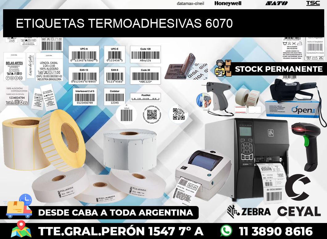 ETIQUETAS TERMOADHESIVAS 6070