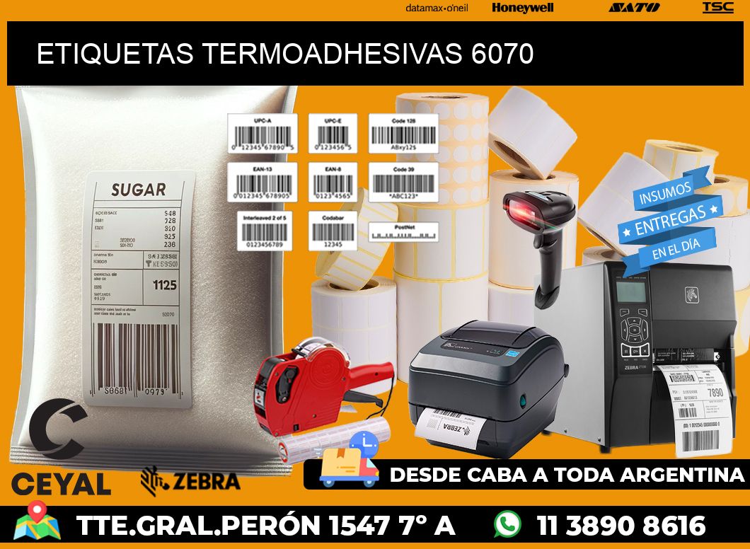 ETIQUETAS TERMOADHESIVAS 6070