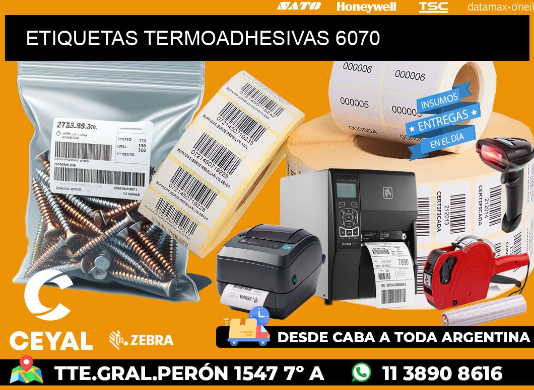 ETIQUETAS TERMOADHESIVAS 6070