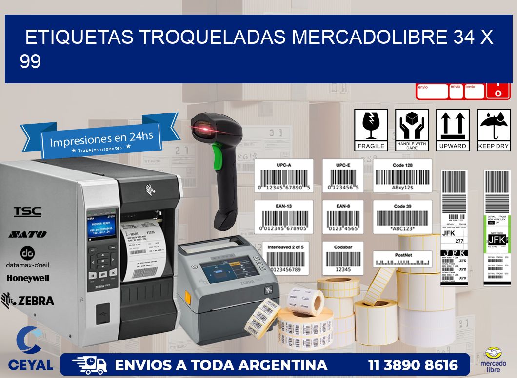 ETIQUETAS TROQUELADAS MERCADOLIBRE 34 x 99