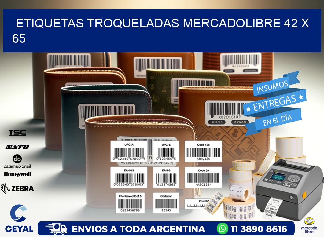 ETIQUETAS TROQUELADAS MERCADOLIBRE 42 x 65