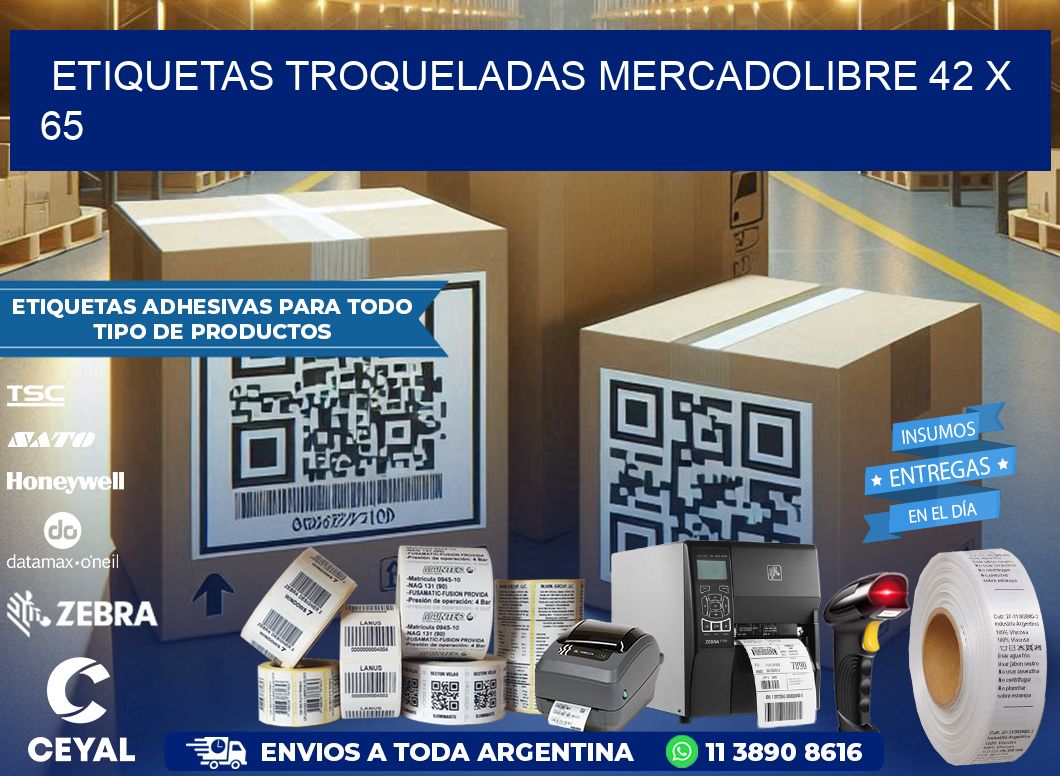 ETIQUETAS TROQUELADAS MERCADOLIBRE 42 x 65