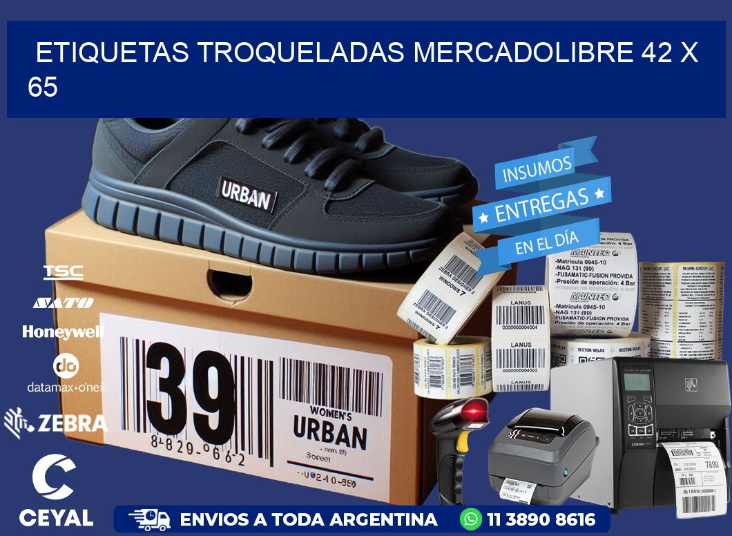 ETIQUETAS TROQUELADAS MERCADOLIBRE 42 x 65