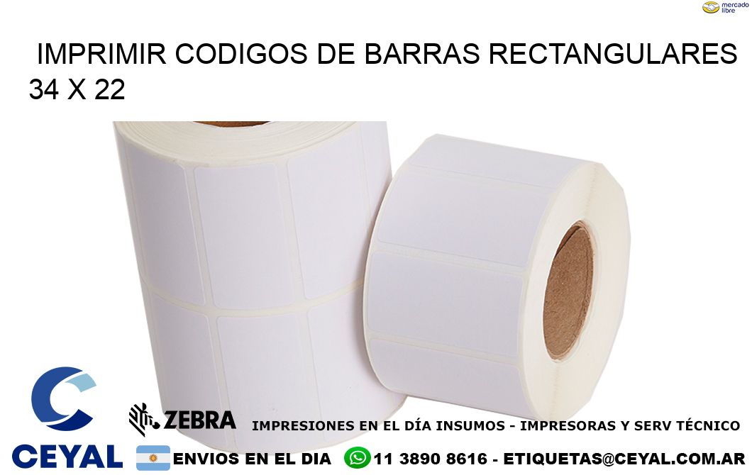 IMPRIMIR CODIGOS DE BARRAS RECTANGULARES 34 x 22