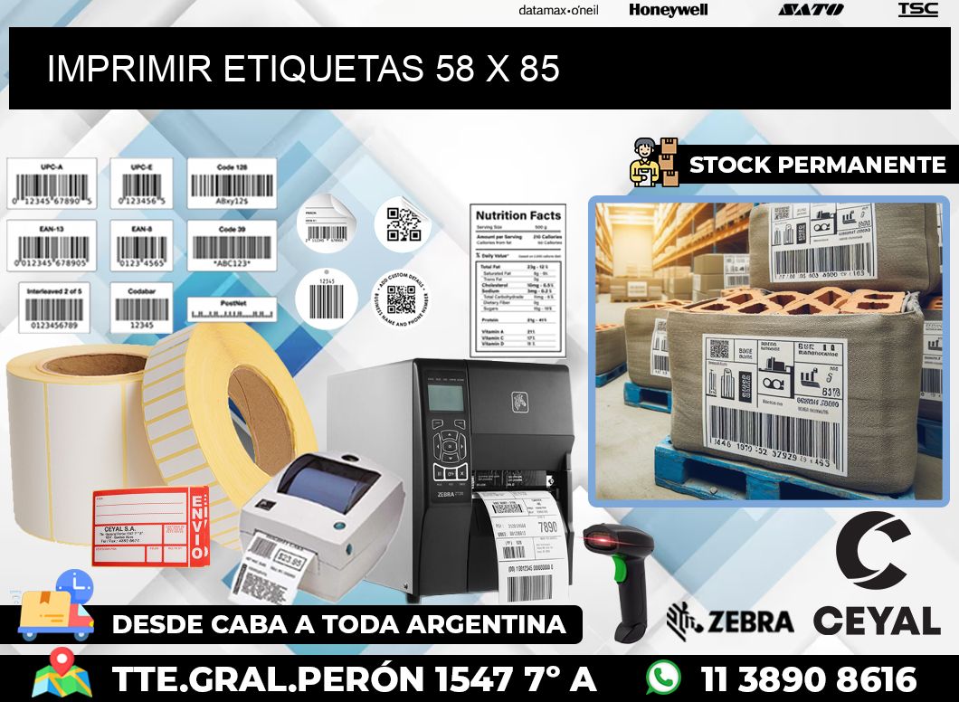 IMPRIMIR ETIQUETAS 58 x 85