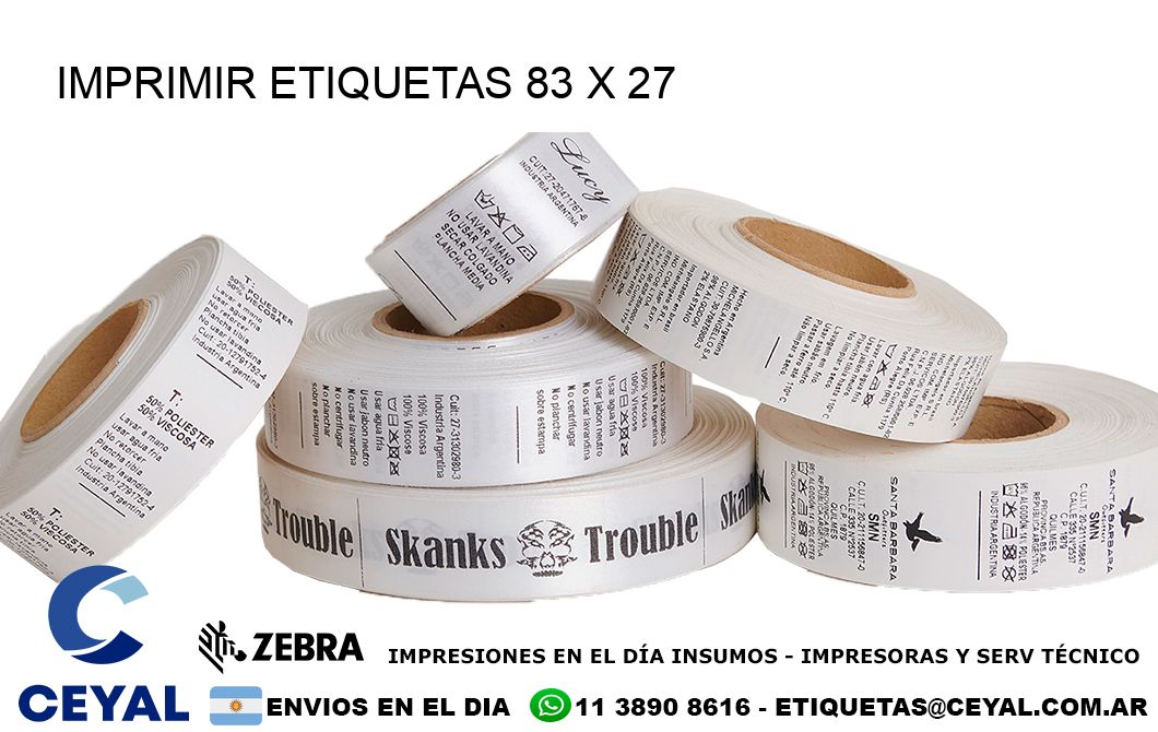 IMPRIMIR ETIQUETAS 83 x 27