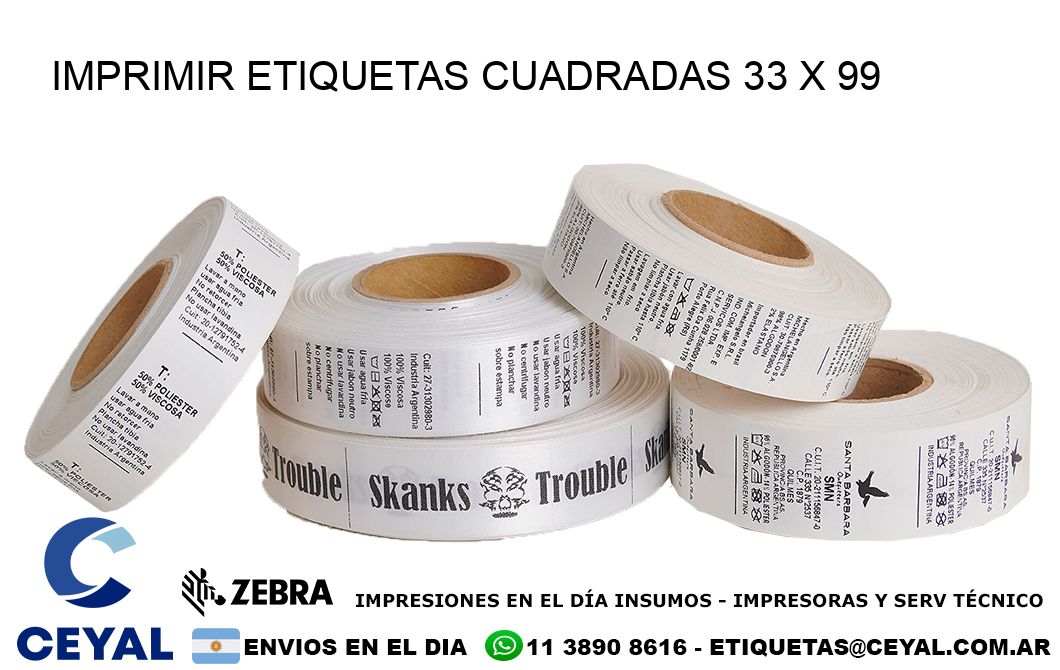 IMPRIMIR ETIQUETAS CUADRADAS 33 x 99