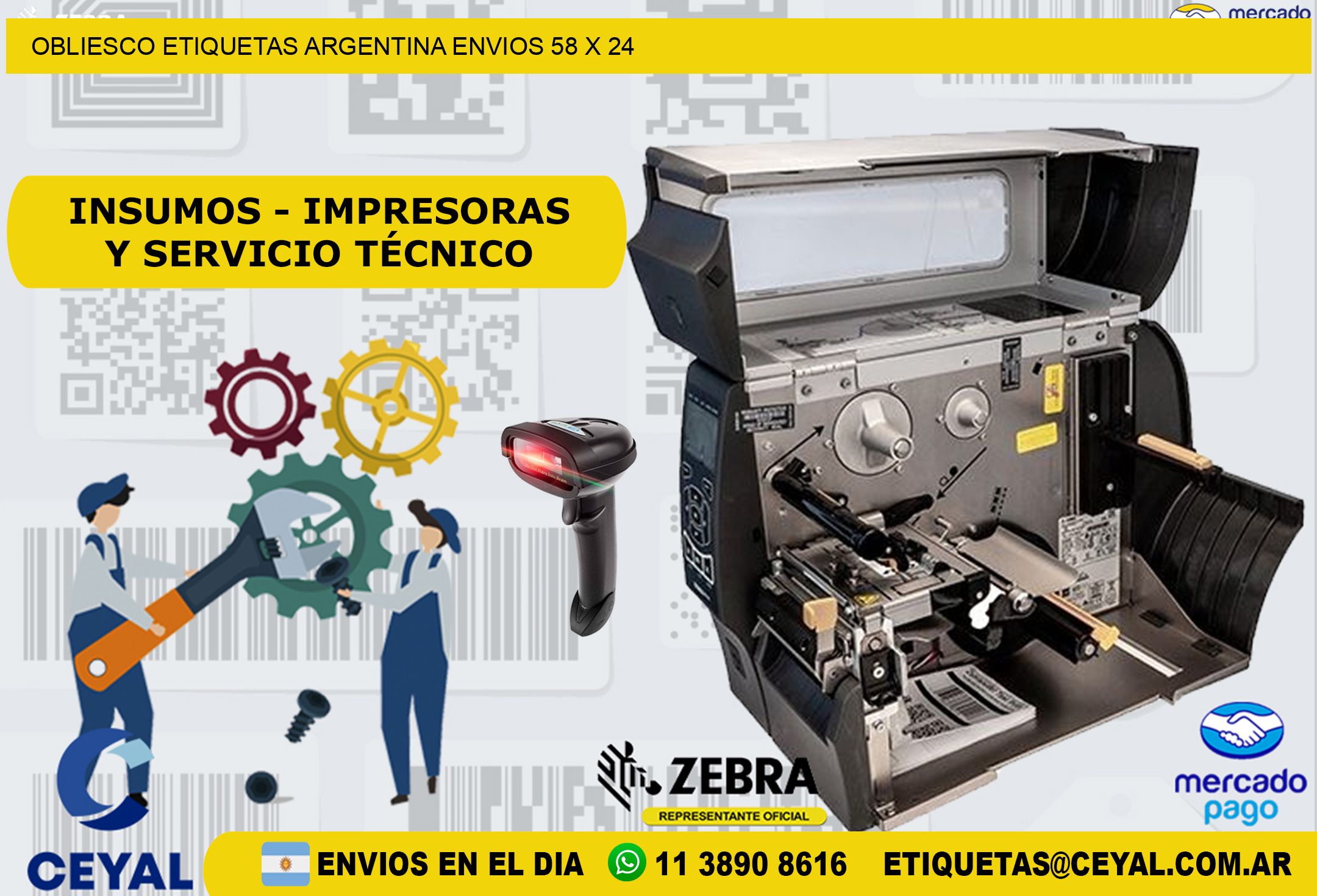 OBLIESCO ETIQUETAS ARGENTINA ENVIOS 58 x 24