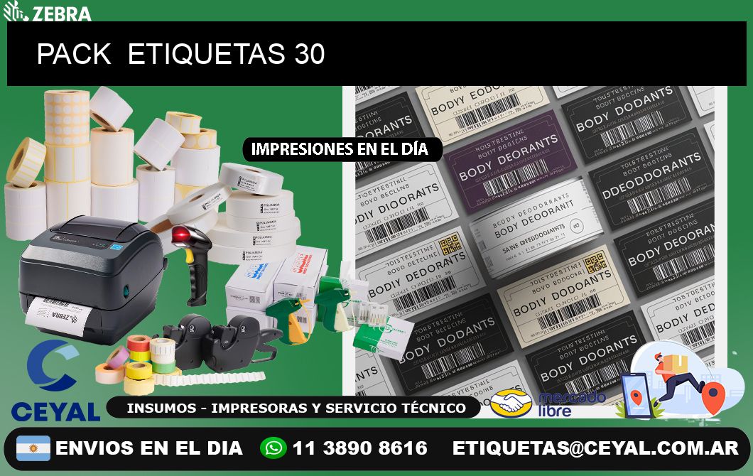 PACK  ETIQUETAS 30