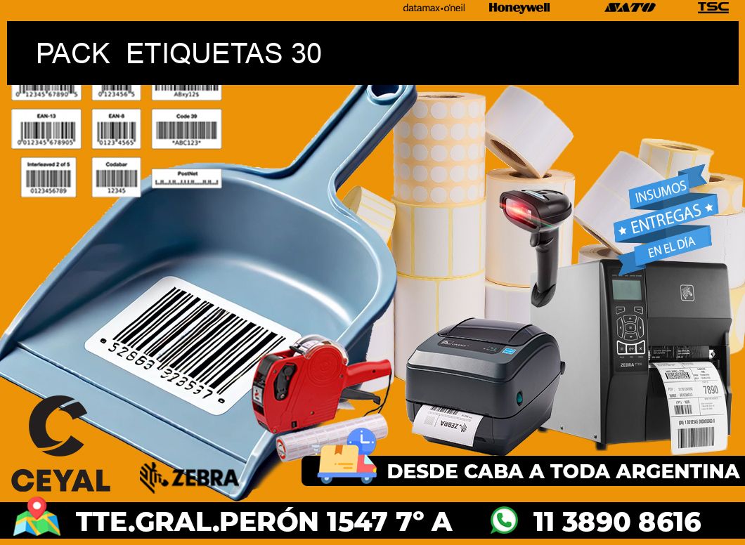 PACK  ETIQUETAS 30