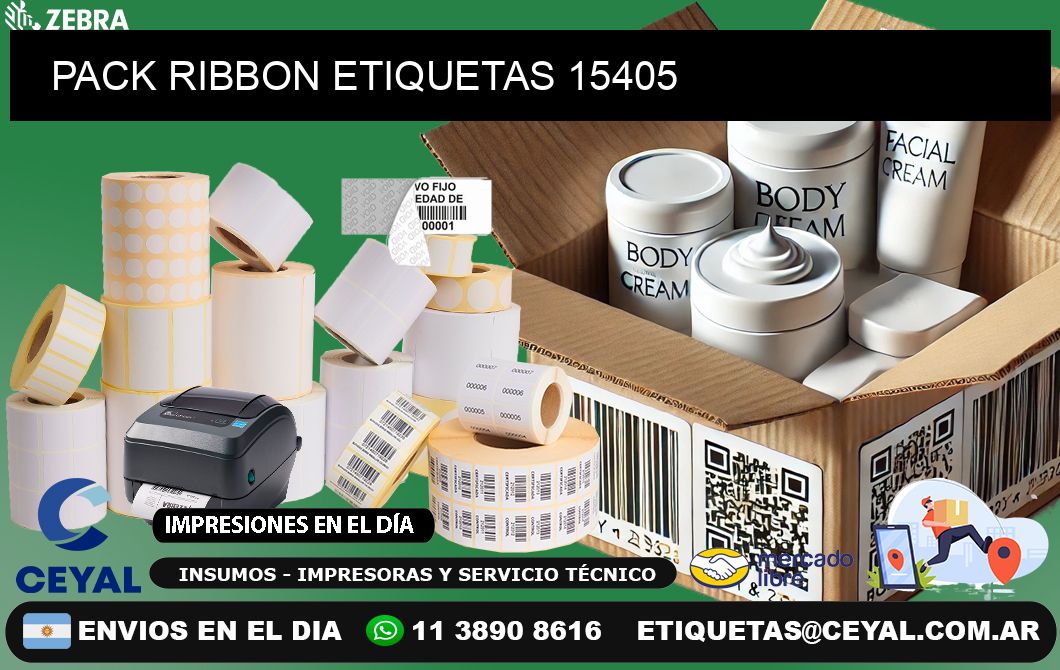 PACK RIBBON ETIQUETAS 15405