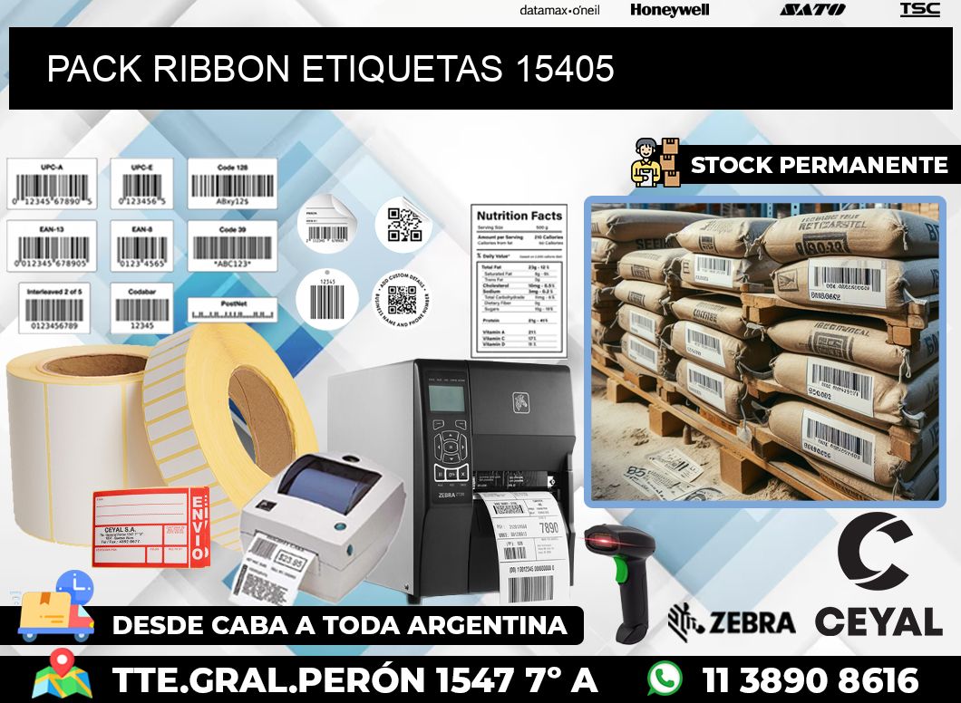 PACK RIBBON ETIQUETAS 15405