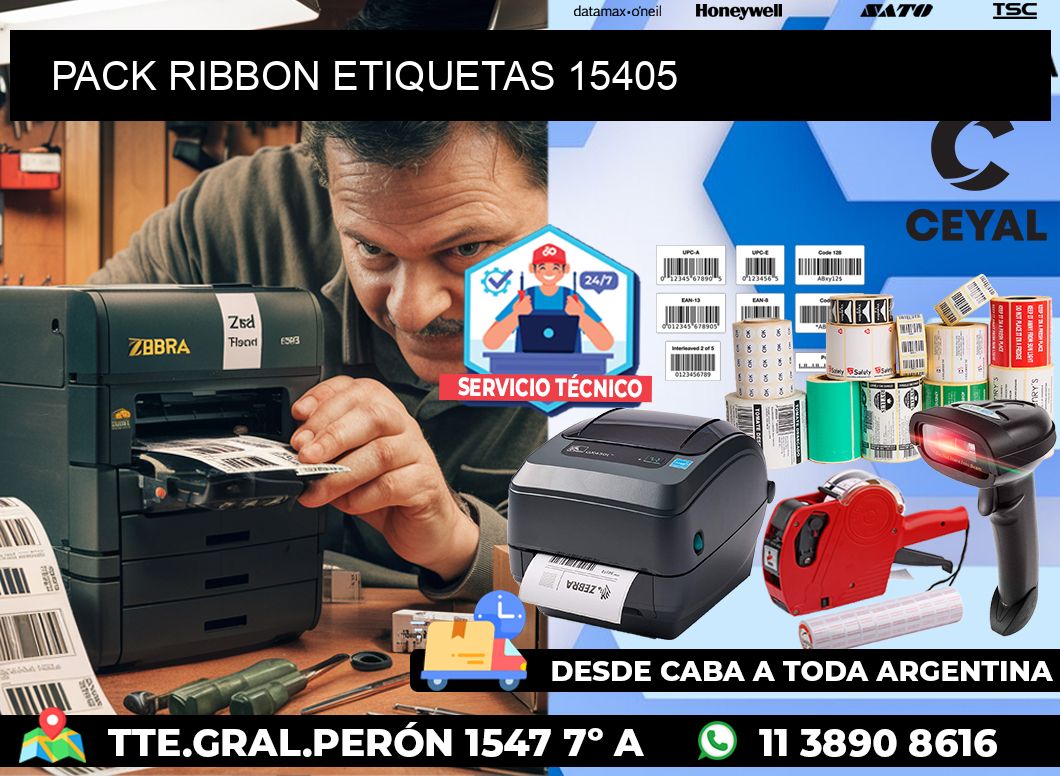 PACK RIBBON ETIQUETAS 15405