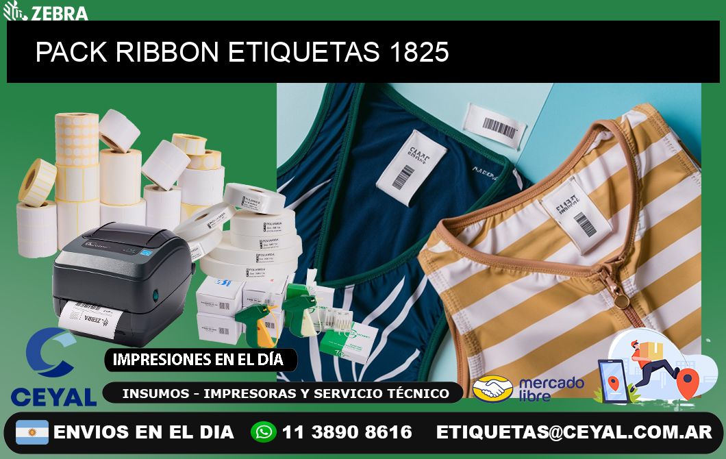 PACK RIBBON ETIQUETAS 1825