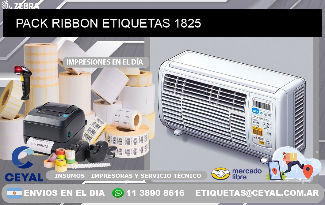 PACK RIBBON ETIQUETAS 1825