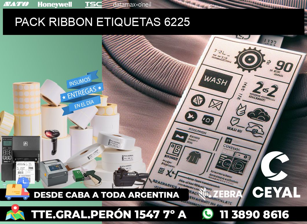 PACK RIBBON ETIQUETAS 6225