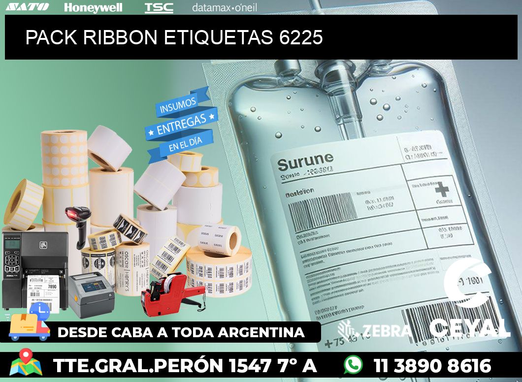 PACK RIBBON ETIQUETAS 6225