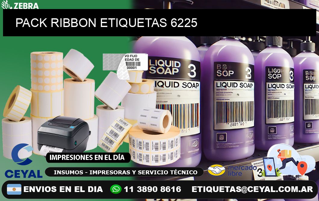 PACK RIBBON ETIQUETAS 6225