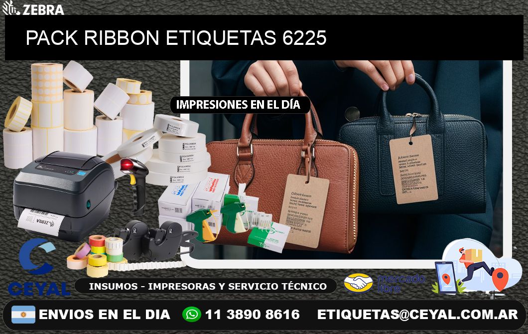 PACK RIBBON ETIQUETAS 6225