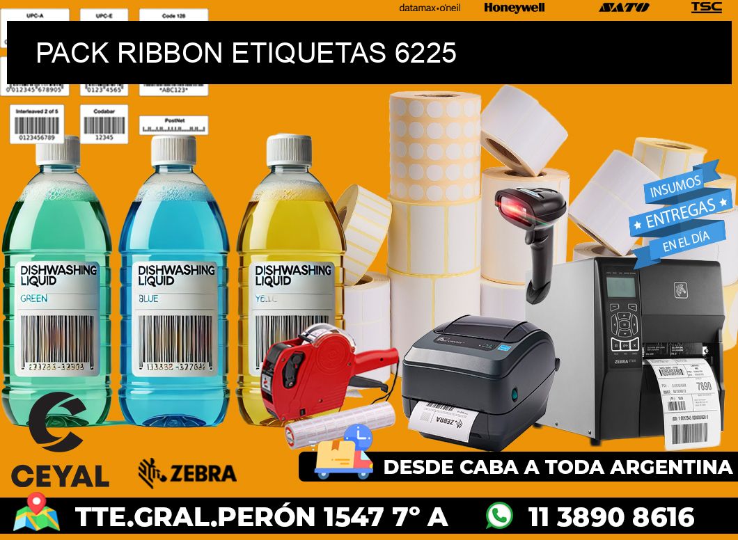 PACK RIBBON ETIQUETAS 6225