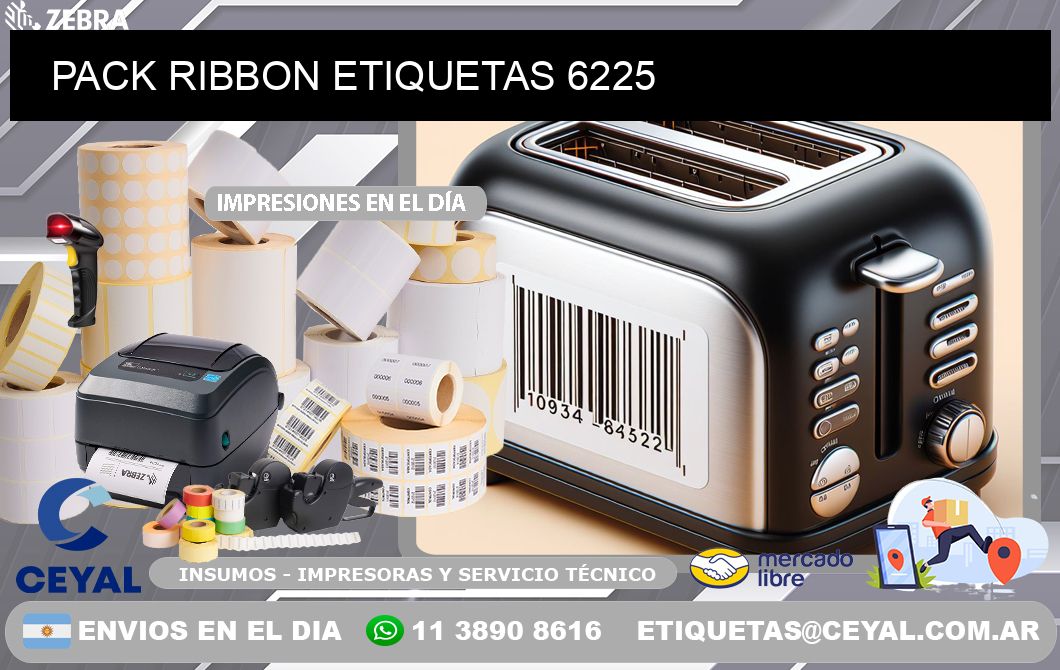 PACK RIBBON ETIQUETAS 6225