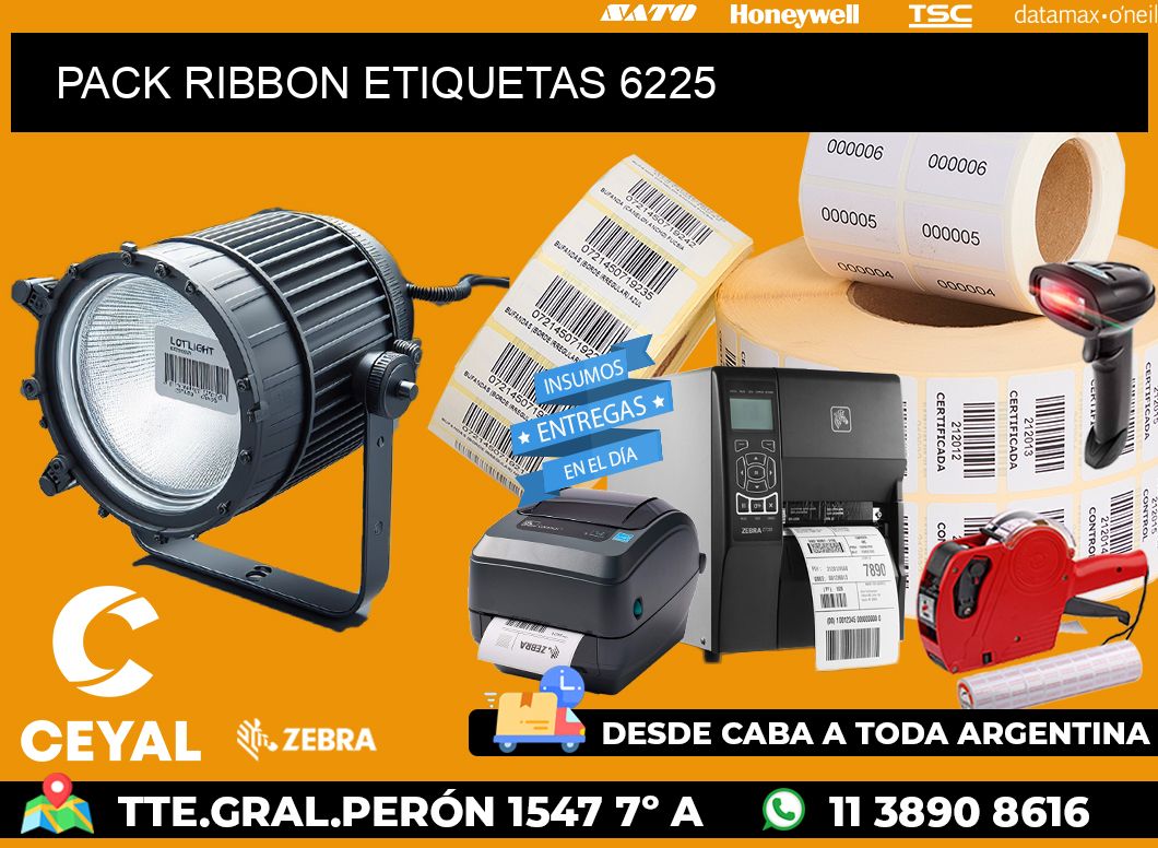 PACK RIBBON ETIQUETAS 6225