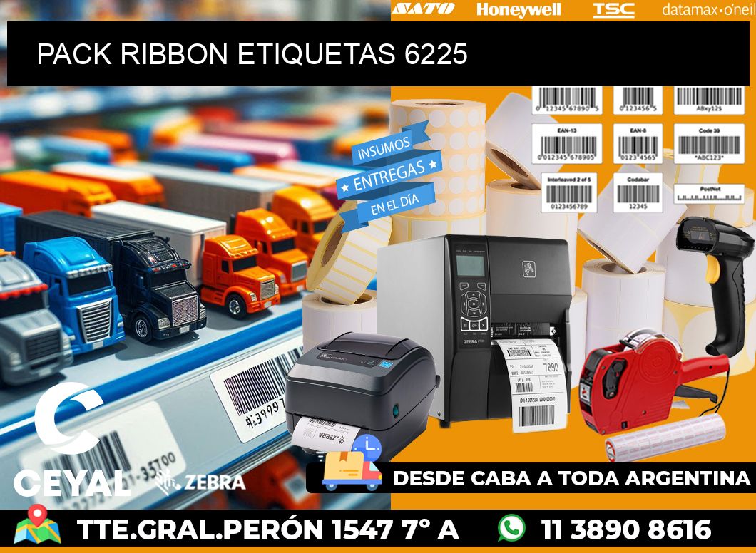 PACK RIBBON ETIQUETAS 6225